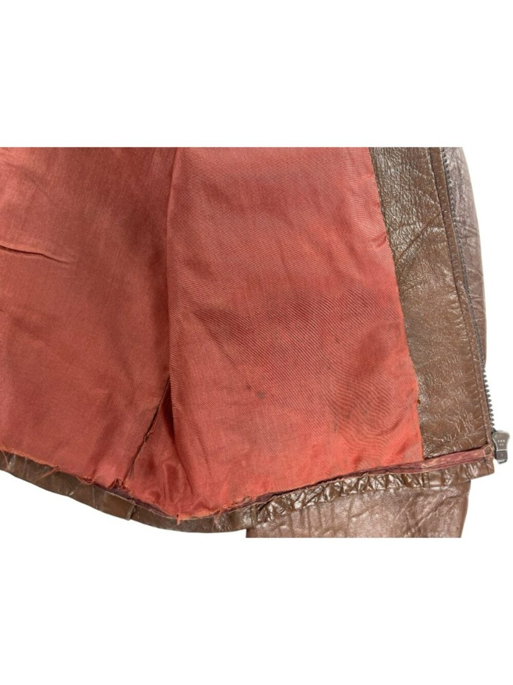 Vintage Leather Jacket-The Old Mill Glen Laine by Bainton Brown W/Red Lining - Picture 11 of 16